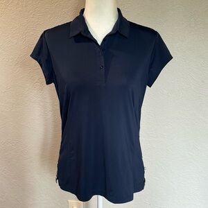 Lady Hagen | navy blue with pleated back | collared golf shirt | Sz M
